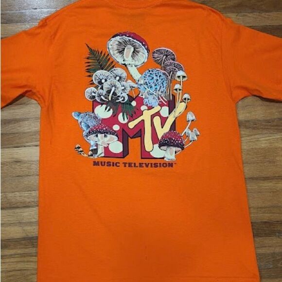 2/$30 Fashion Nova MTV Mushrooms Short Sleeve Tee - Orange - Picture 5 of 8